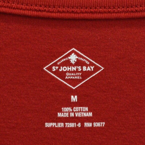 St Johns Bay Long Sleeve Shirts Womens M Lot 3 Red 100 Cotton Knit Top Tee Xmas - Picture 5 of 6